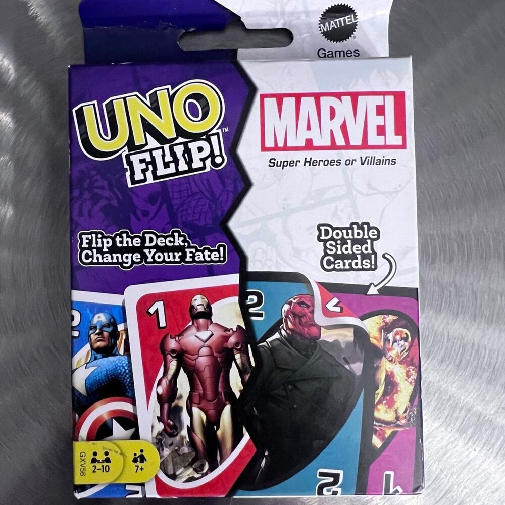 Marvel UNO Flip! Mattel Games ​Card Game for Kids - NEW!!